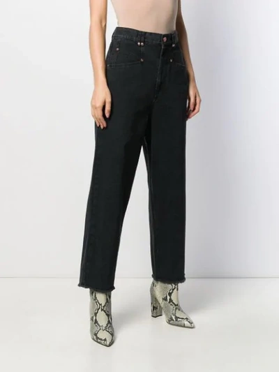 Shop Isabel Marant Weite Cropped-jeans In 01bk  Black