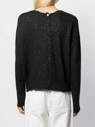 Shop Liu •jo Crew-neck Knit Sweater In Black