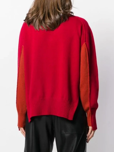 Shop Cedric Charlier Layered Knit Jumper In Red