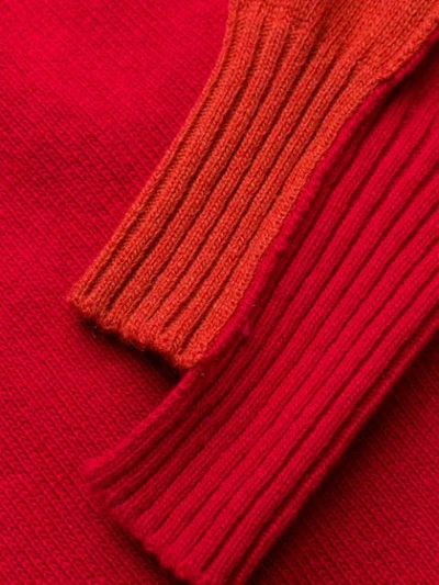 Shop Cedric Charlier Layered Knit Jumper In Red