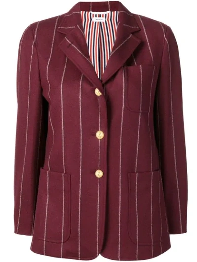 Thom Browne Sb Sack Jacket In Shadow Stripe Wool Flannel In Red