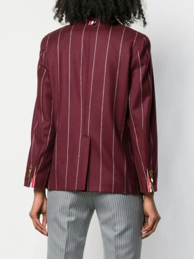 Shop Thom Browne Sb Sack Jacket In Shadow Stripe Wool Flannel In Red
