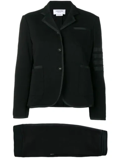 Shop Thom Browne 4-bar Loopback Jersey Suit In Black