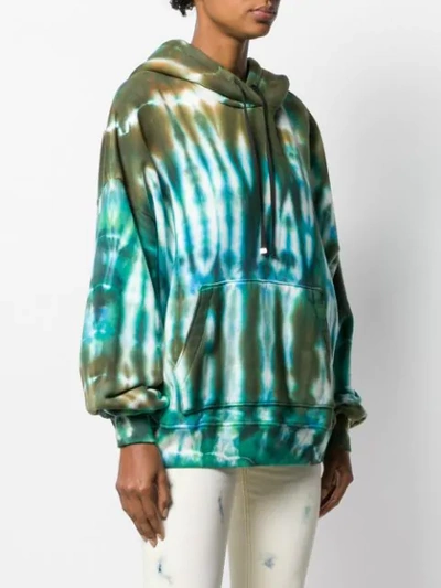 Shop Amiri Tie-dye Oversized Hoodie In Green