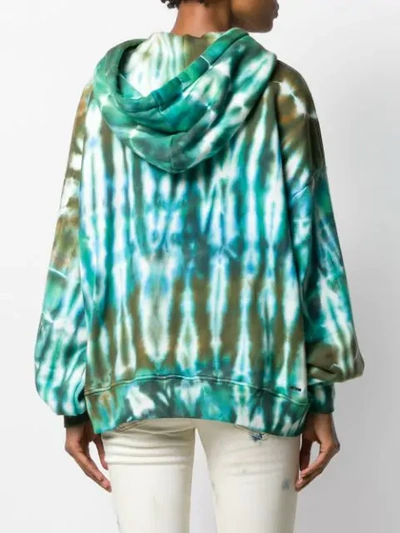 Shop Amiri Tie-dye Oversized Hoodie In Green