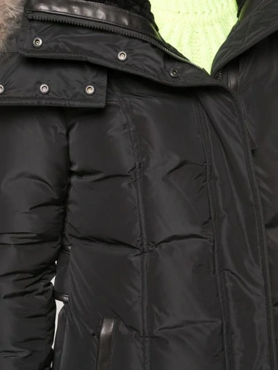 Shop Mackage Long Fur Hooded Jacket In Black