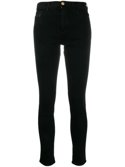 Shop Gcds High-waisted Skinny Jeans In Black
