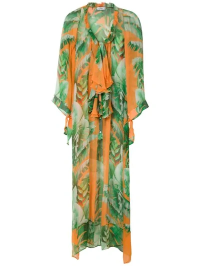Shop Amir Slama Floral Silk Dress In 1