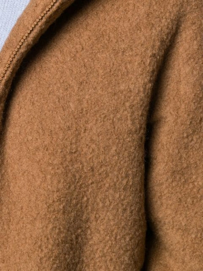 Shop Aspesi Knitted Hooded Jacket In Brown