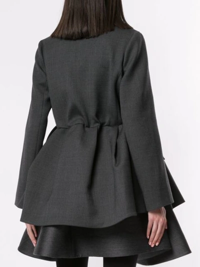 Shop Dice Kayek Full Peplum Double Breasted Jacket In Grey