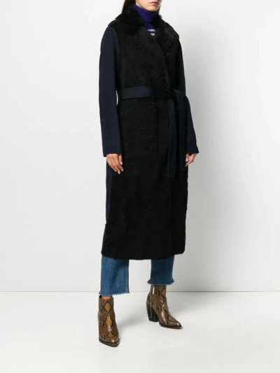 Shop Yves Salomon Textured Trench Coat In Blue