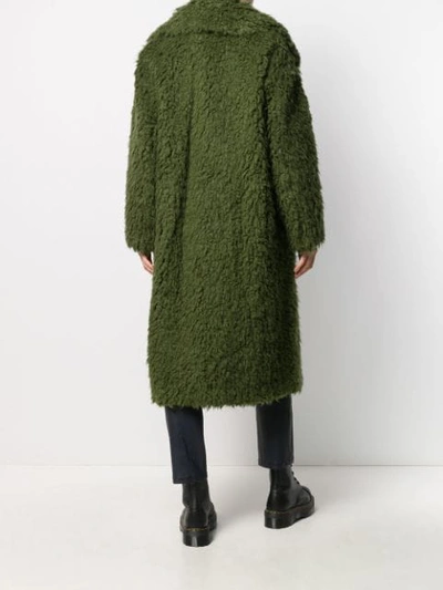 Shop Stand Studio Double-breasted Coat In Green