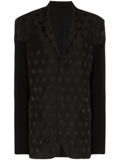 Shop Haider Ackermann Panelled Polka-dot Blazer In Black