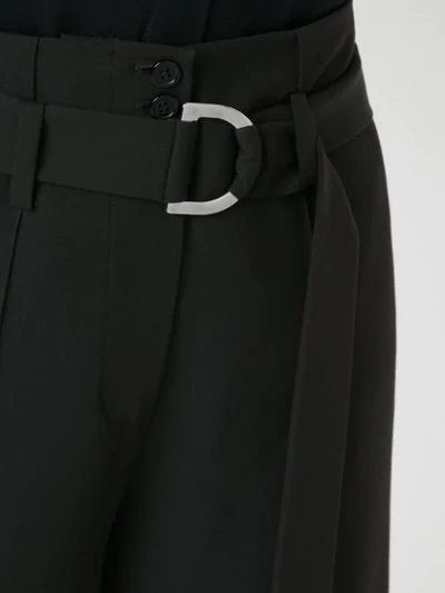 Shop Gloria Coelho Belted Wide-leg Trousers In Black
