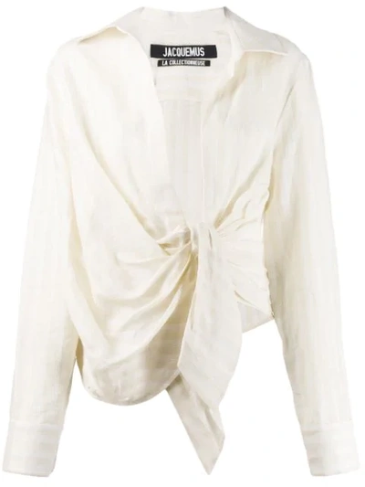 Shop Jacquemus La Chemise Bahia Shirt In Off White