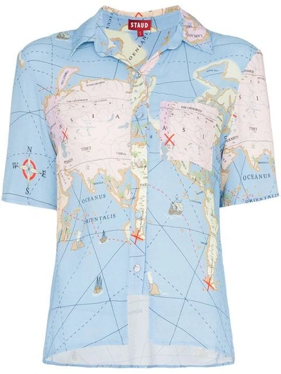 Shop Staud Sail Print Crêpe De Chine Shirt In Multicoloured