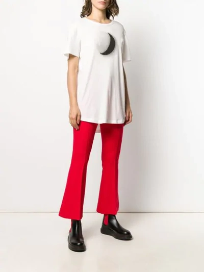 Shop Ann Demeulemeester Moon Phases T-shirt In White