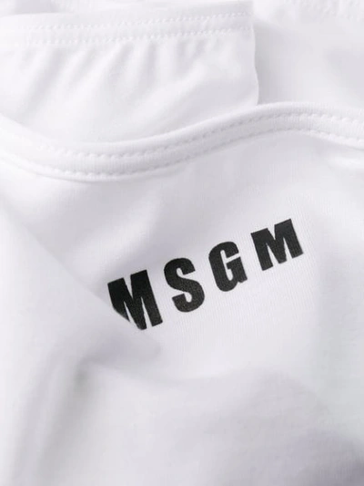 Shop Msgm Logo Printed Bodysuit In White