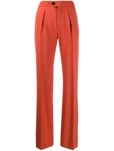 Shop Chloé Wide-leg Trousers In Orange