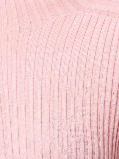 Shop Victoria Beckham Ladder Detail Ribbed Sweater In Pink