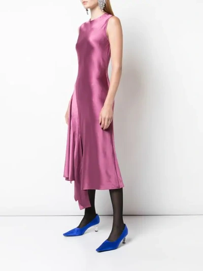 Shop Sies Marjan Vanessa Crinkled Satin Midi Dress In Purple