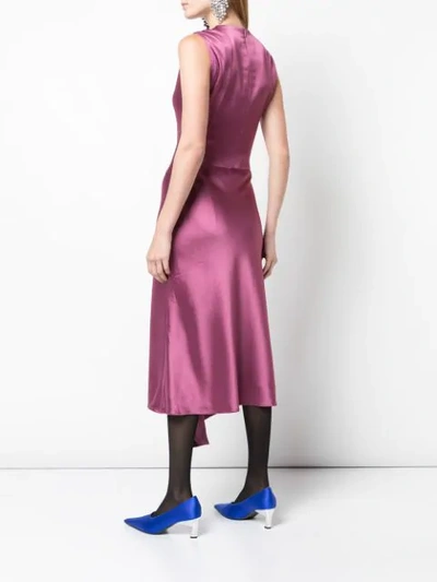 Shop Sies Marjan Vanessa Crinkled Satin Midi Dress In Purple