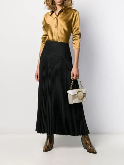 Shop Joseph Pleated Maxi Skirt In Black