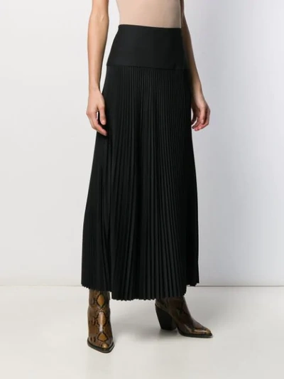 Shop Joseph Pleated Maxi Skirt In Black