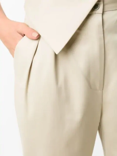Shop Andrea Marques Flap Waistband Trousers In Neutrals