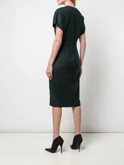 Shop Narciso Rodriguez Fitted Knit Midi Dress In Green
