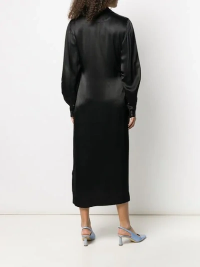 Shop Ganni Wrap Dress In Black