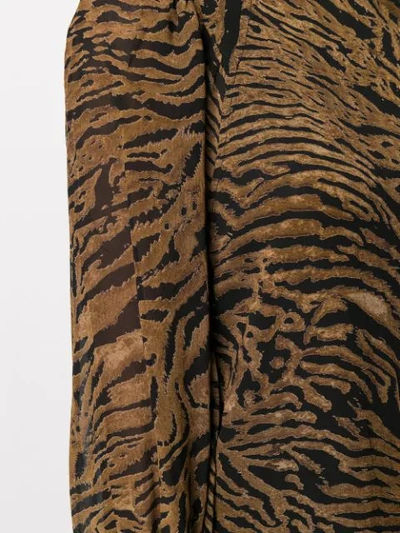 Shop Ganni Tiger Print Shift Dress In Brown