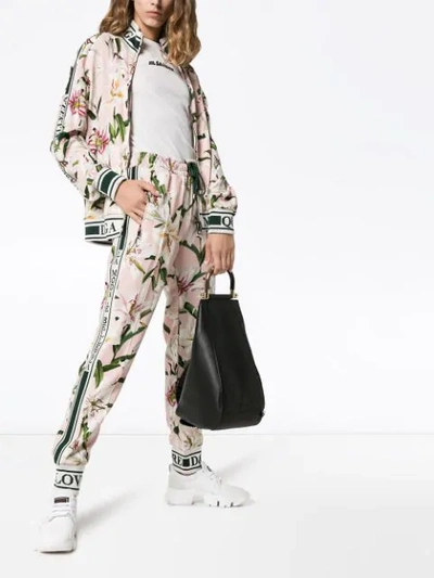 Shop Dolce & Gabbana Lily-print Track Pants - Pink