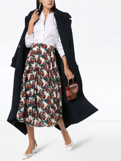 Valentino X Undercover Lovers Print Pleated Skirt In Am0 Multicoloured