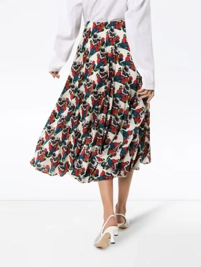 Valentino X Undercover Lovers Print Pleated Skirt In Am0 Multicoloured
