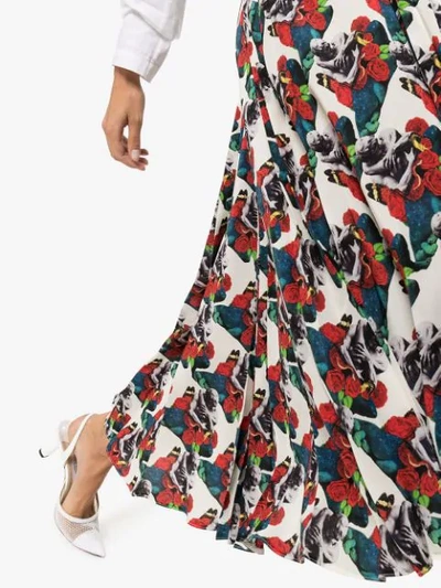 Valentino X Undercover Lovers Print Pleated Skirt In Am0 Multicoloured
