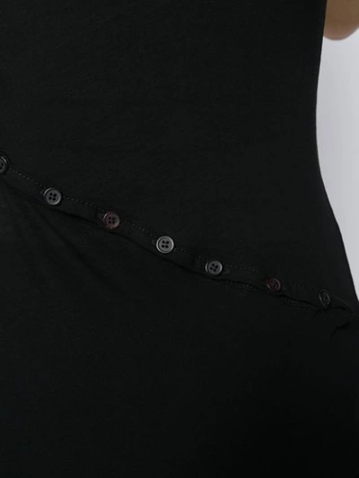Shop Yohji Yamamoto Asymmetric Button-embellished T-shirt In Black