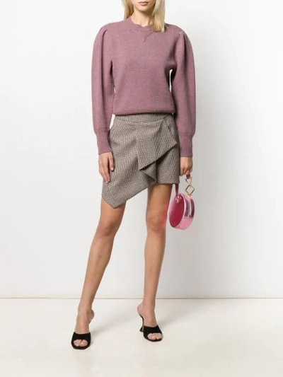 Shop Alexandre Vauthier Houndstooth Asymmetric Mini Skirt In Neutrals