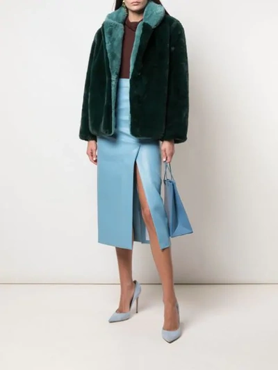 Shop Apparis Kendall Faux-fur Coat In Green