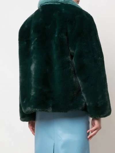 Shop Apparis Kendall Faux-fur Coat In Green