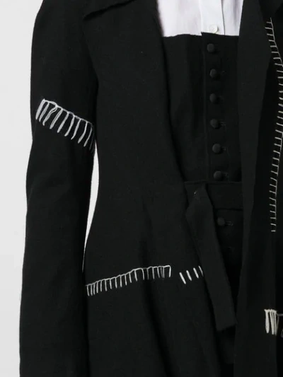 Shop Yohji Yamamoto Corseted Layer Blazer In Black