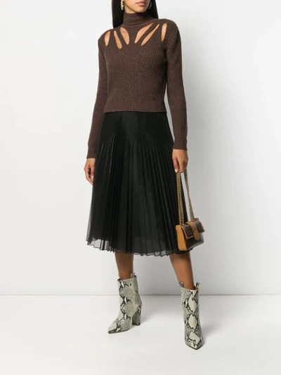 Shop Fendi Cut-out Detail Jumper In Brown