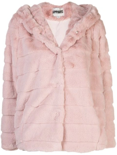 Shop Apparis Goldie Short Faux-fur Coat In Pink
