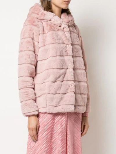 Shop Apparis Goldie Short Faux-fur Coat In Pink