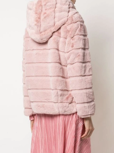 Shop Apparis Goldie Short Faux-fur Coat In Pink