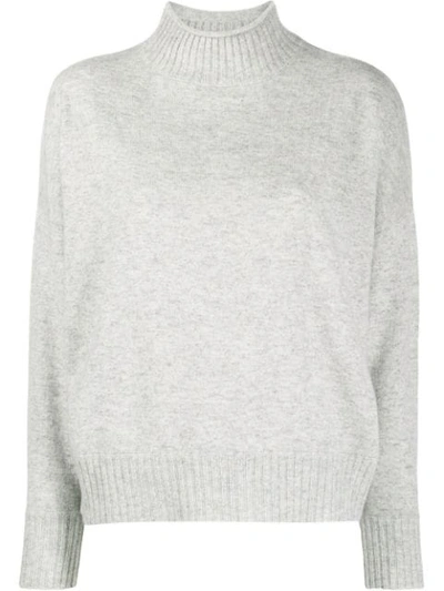 Shop Allude Long Sleeve Knit Jumper In Grey