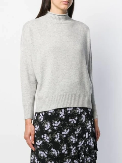 Shop Allude Long Sleeve Knit Jumper In Grey