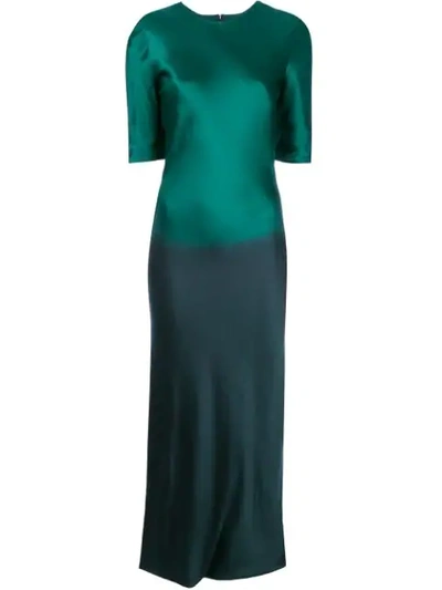 Shop Alejandra Alonso Rojas Side Slit Dress In Green