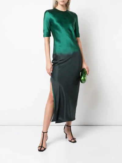 Shop Alejandra Alonso Rojas Side Slit Dress In Green