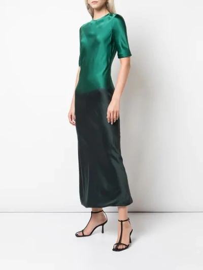 Shop Alejandra Alonso Rojas Side Slit Dress In Green